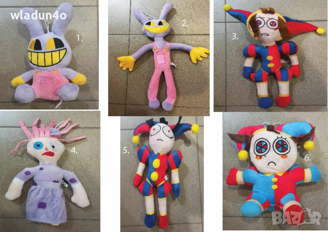 Плюшени герои Digital Circus/The Amazing Digital circus;ключодържатели-6лв-13лв, снимка 2 - Плюшени играчки - 44804287