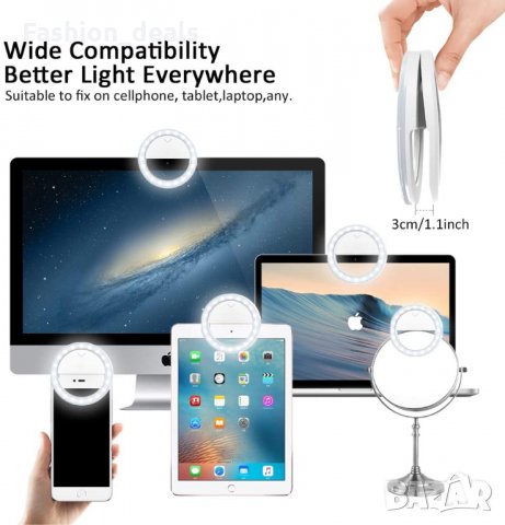 Селфи светлина за снимки Фото пръстен 4 режима 10 нива на яркост USB, снимка 3 - Чанти, стативи, аксесоари - 33636202