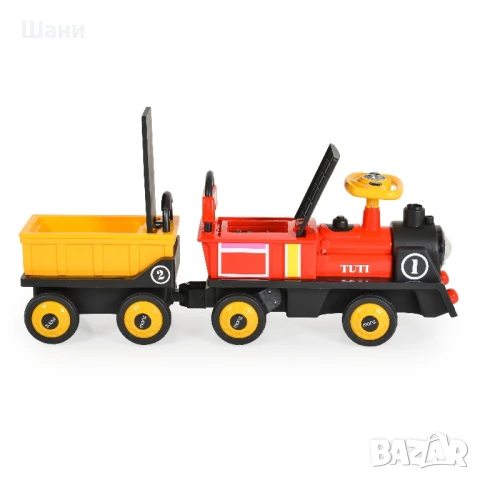 Акумулаторен детски влак Moni - Tuti, с място за багаж, снимка 3 - Детски велосипеди, триколки и коли - 50926740