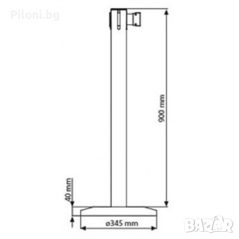 Ограничителен пилон с черна лента 220 см., снимка 3 - Друго търговско оборудване - 52811648