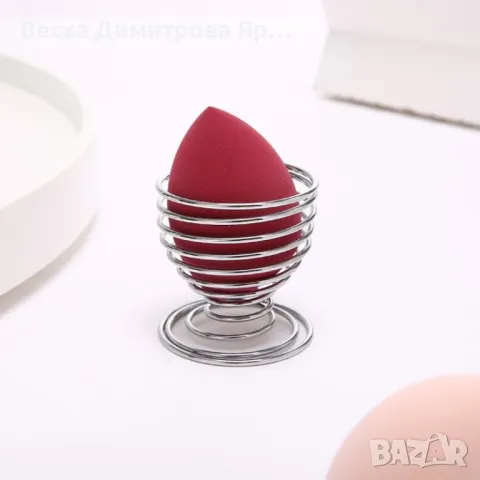 Комплект от 3 бр. тампони за нанасяне на грим по лицето с метална поставка HZS347, снимка 6 - Козметика за лице - 47729773