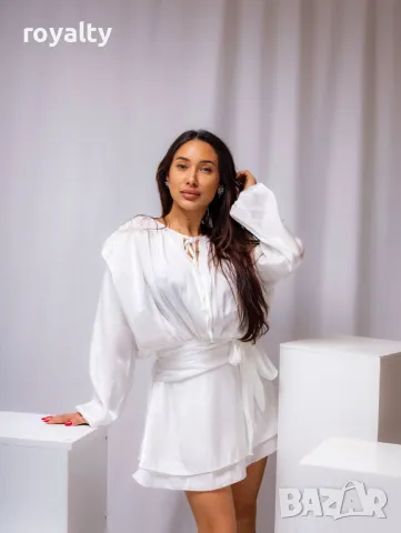 Бяла дамска елегантна рокля , снимка 4 - Рокли - 49583410