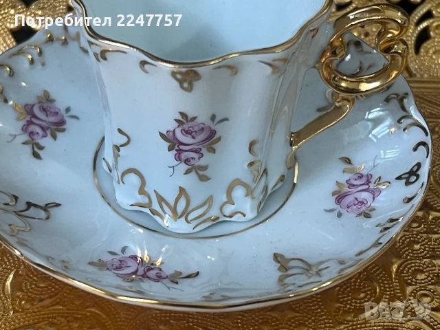 Двоен сет порцелан с 24K Gold, снимка 5 - Антикварни и старинни предмети - 53019749