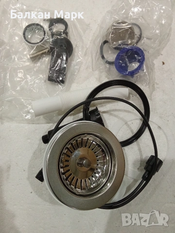 Pop-Up клапан,сифон Ø92 мм с преливник(комплект )за мивка–