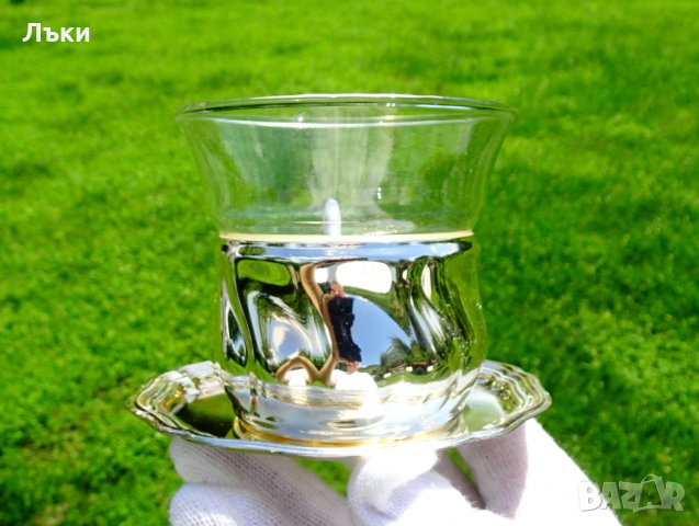 Посребрена чаша с чиния Quist W.Germany , снимка 3 - Чаши - 33341119