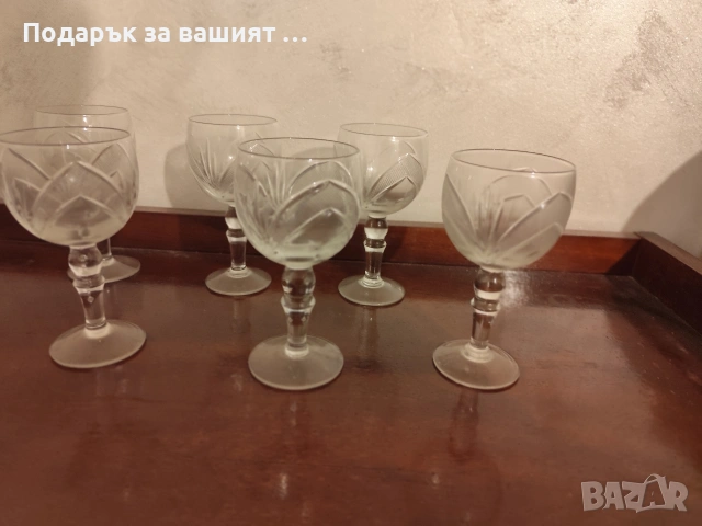 Кристални чаши луксозна серия с богата ръчна гравюра, снимка 6 - Чаши - 53487838
