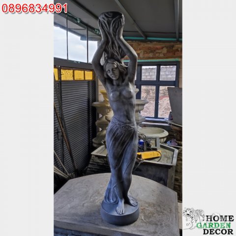 Статуя девойка с поставка за фонтан от бетон – Деметра, снимка 5 - Градински мебели, декорация  - 38963092