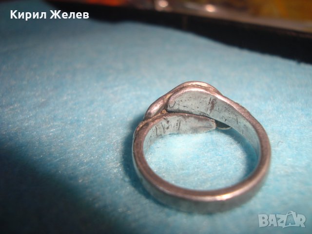 СТАРИНЕН СРЕБЪРЕН ПРЪСТЕН с ИНИЦИАЛИ на МАЙСТОРА "ВД" ВИСОКА ПРОБА СРЕБРО с БЯЛ ИВИЧЕСТ АХАТ 25205, снимка 15 - Антикварни и старинни предмети - 34631881