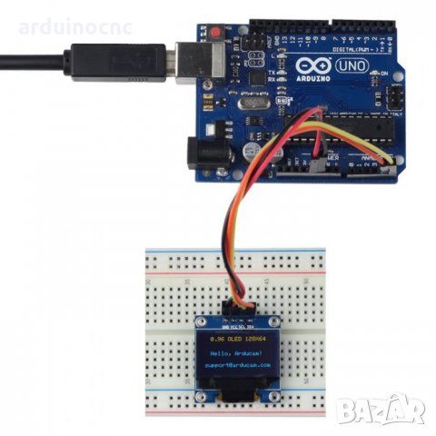 OLED дисплей 0.96" - 128/64 IIC 128X64 I2C SSD1306 12864 LCD Arduino Ардуино, снимка 2 - Друга електроника - 32463033