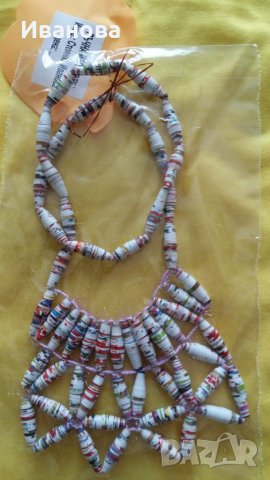 Ръчна изработка на бижута от хартия и квилинг  0.50лв лакирани са със декопажен лак, снимка 8 - Колиета, медальони, синджири - 28267729