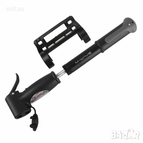 Мини помпа M-WAVE за велосипед с манометър, Двойна глава AV/FV (7 bar), снимка 2 - Аксесоари за велосипеди - 41617015