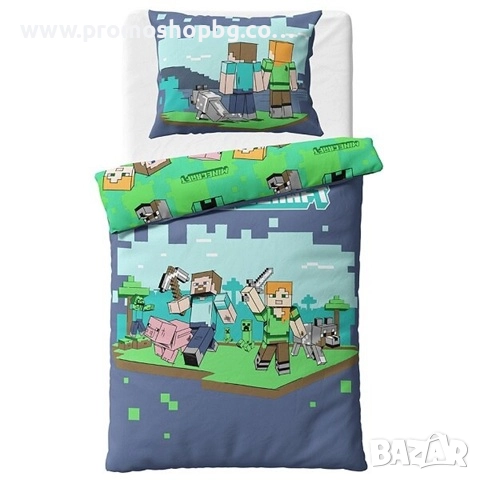 Спален комплект Minecraft/Майнкрафт, 100% памук, 2 части, 140x200 см.