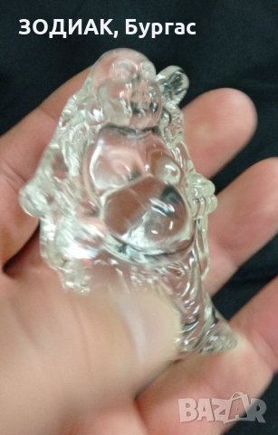 БУДА / Хотей - Стъкло, 8 см, снимка 2 - Статуетки - 24104855