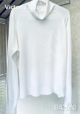 Красиво бяло поло унисекс, снимка 3 - Блузи с дълъг ръкав и пуловери - 47288273