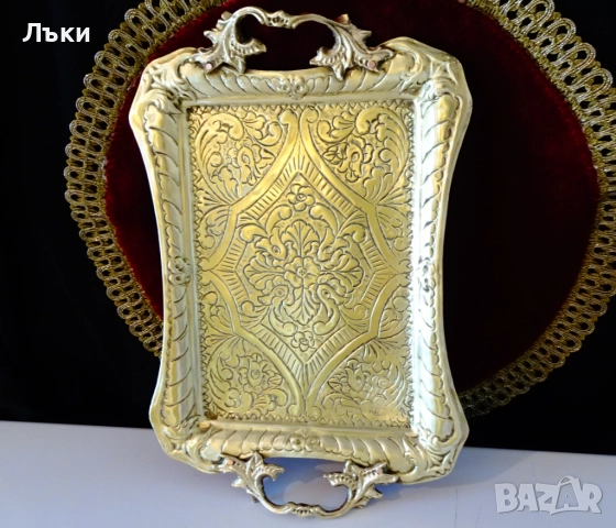 Бронзов поднос,плато с приказни орнаменти. , снимка 9 - Антикварни и старинни предмети - 51597035