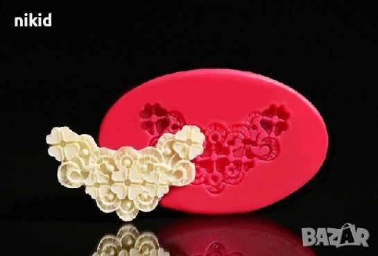 мини детелини хортензии силиконов молд извит детелинки за украса декор торта тесто фондан дантела