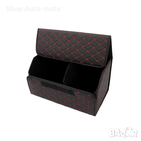 LUX кожен органайзер Automat, Сгъваем, С червен шев, 66x30x30см