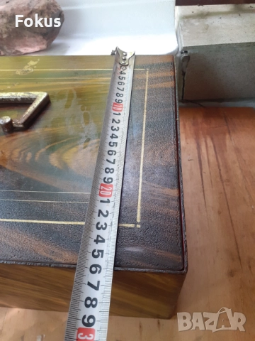 Стара каса сейф касетка банка с ключ, снимка 6 - Антикварни и старинни предмети - 51596624