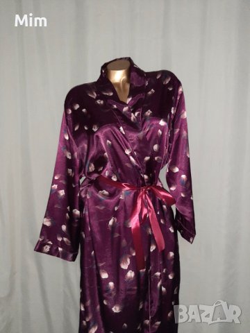 CANDA L/XL Сатенен халат на листа цвят бордо , снимка 1 - Нощници - 38153448