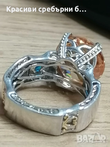 Масивен сребърен пръстен с камъни, снимка 9 - Пръстени - 49828875