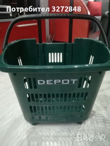 Пластмасов кош на колелца с телескопична дръжка 