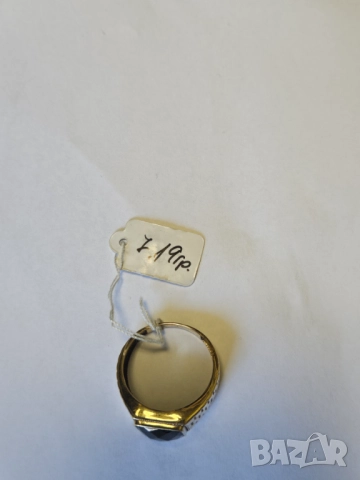 Мъжки пръстен с черен камък 585/14к 7.19гр, снимка 3 - Пръстени - 51499408