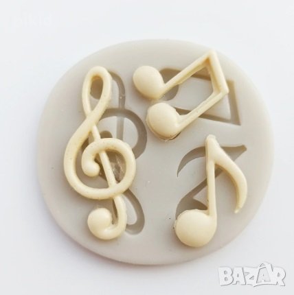 Ключ Сол ноти силиконов молд форма за украса торта с фондан, снимка 1 - Форми - 27060946