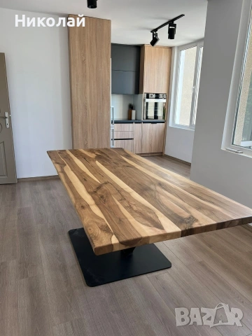 Трапезна маса масив и желязо 