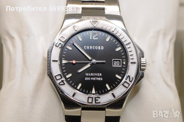Швейцарски мъжки автоматичен часовник - Concord Mariner Diver 200m, снимка 2 - Мъжки - 53030969