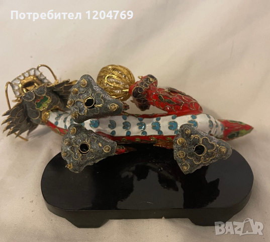 Китайски античен червен метален дракон, снимка 5 - Антикварни и старинни предмети - 44909358