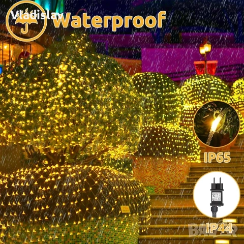 Външна светлинна мрежа 3 x 2 м 208 LED, снимка 11 - Лед осветление - 52418125