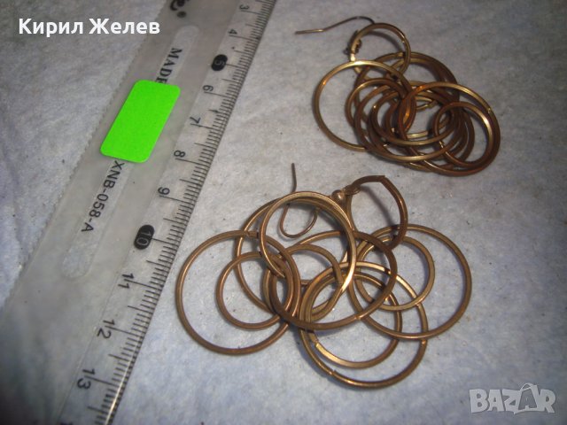 КРАСИВИ ХЕНД-МЕЙД АРТИСТИЧНИ ФЕШЪН ОБЕЦИ ХАЛКИЧКИ ЗЛАТИСТИ 20676, снимка 5 - Обеци - 36635567