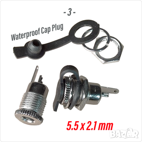 Букса конектор 5.5х2.1, DC LED/Camera Power Plug , Jack terminal 5.5х2.1 mm;AMP5 -pin connector, снимка 4 - Ремонт на друга електроника - 39677656
