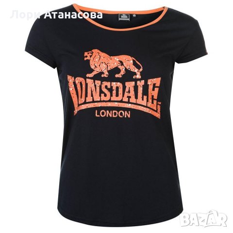 Лятна тениска в черно" Lonsdale " с къс ръкав с щамповани мотиви 