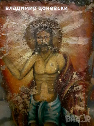 Стара много голяма икона,религия,стара картина, снимка 5 - Антикварни и старинни предмети - 49242336