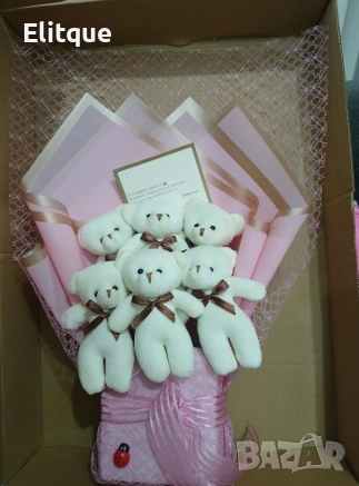 🎁 Премиум Плюшен Букет – Подаръци за рожден ден – Подарък за любима  , снимка 5 - Други - 53078877