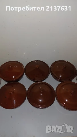  НОВ ! Комплект от  6 броя ГЛИНЕНИ ГЮВЕЧЕТА С КАПАЧЕТА , снимка 1