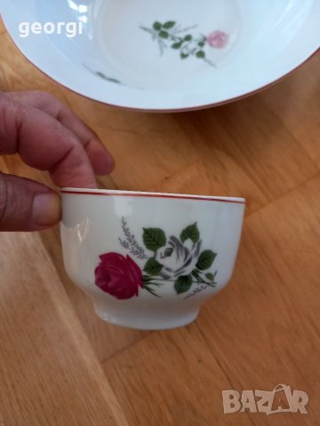 Порцеланова купа с пет купички български порцелан Китка , снимка 4 - Сервизи - 37855000