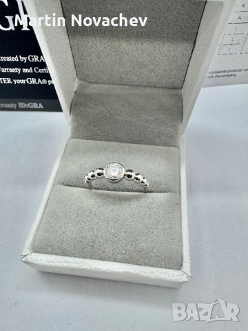 Сребърен пръстен с мойсанит (Диамант) 0.5 карата, снимка 11 - Пръстени - 50799593