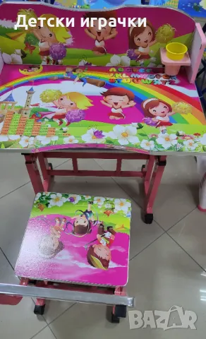Детско бюро със столче, MDF, метал, чин и стол, снимка 6 - Мебели за детската стая - 49147049