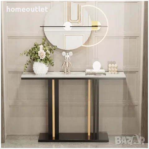 ПРОМОЦИЯ Луксозна конзолна маса с плот от синтерован камък WISFOR JJ-XZ181-LFC, снимка 2 - Маси - 49115353