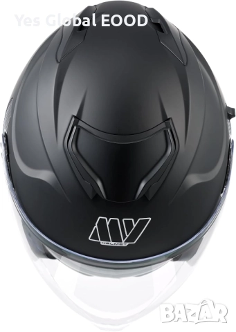 MY-835 джет каска с визьор, ECE 22.06, матово черна, M N5, снимка 7 - Аксесоари и консумативи - 51910818