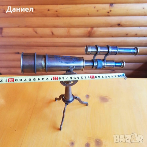 Бронзов далекоглед с античен дизайн и бронзова тринога , снимка 3 - Подаръци за мъже - 43052167