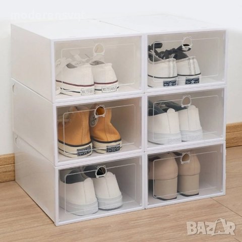 Сгъваеми Прозрачни Кутии за Обувки Оптимизирайте Съхранението на Обувките, снимка 4 - Органайзери - 43977072