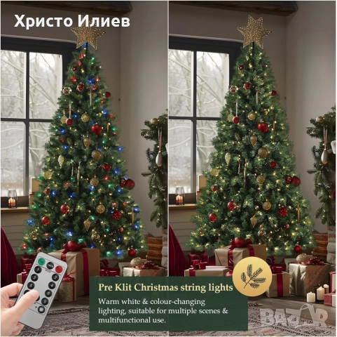 Коледна елха 210см с вградени лед лампички Голяма НОВА, снимка 9 - Декорация за дома - 50164762