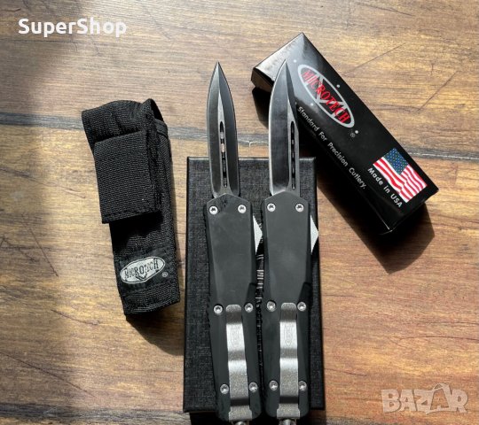 УНИКАЛЕН USA MicroTech Автоматичен Нож Ножовка с две остриета калъф ножове, снимка 5 - Ножове - 40186408