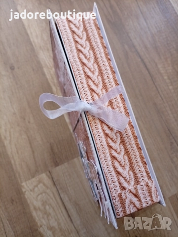 Ръчно изработена скрапбук кутия тип книга "Зимна приказка" , снимка 3 - Други - 51951082