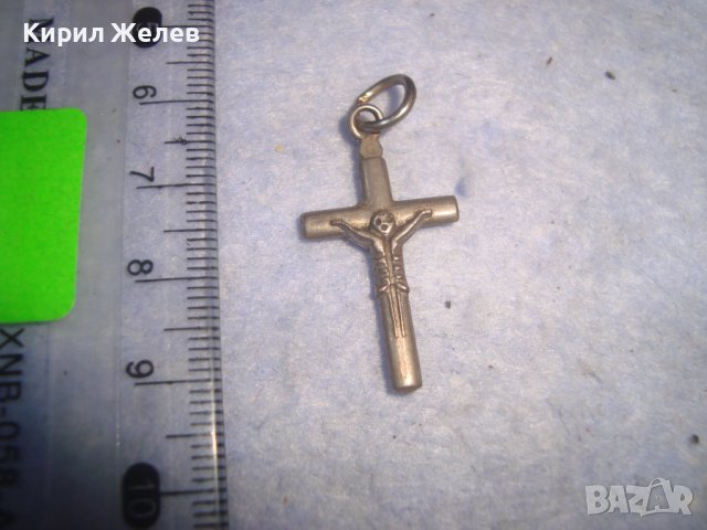 СРЕБРИСТО МОДНО АРТ НАГРЪДНО КРЪСТЧЕ ДВУСТРАННО 12596, снимка 3 - Колиета, медальони, синджири - 36974366