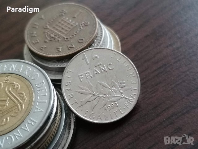 Монета - Франция - 1/2 (половин) франк | 1993г.