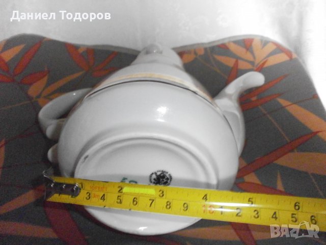 Стар Български Порцеланов Чайник, Кана с  Позлата , с Налична маркировка, снимка 10 - Сервизи - 38987931